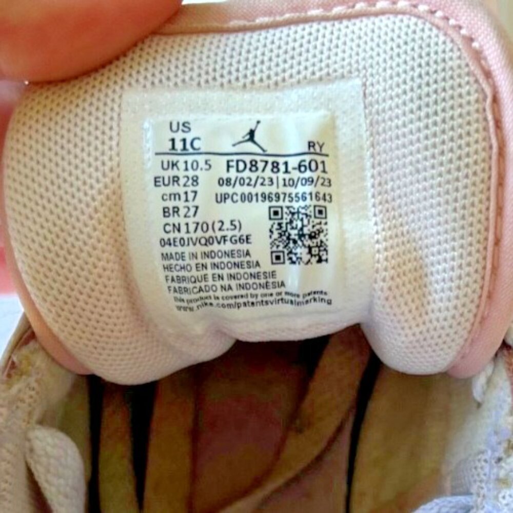 Air Jordan 1 Mid Toddler Sneakers Pink White Purple Size 11C - Picture 7 of 8